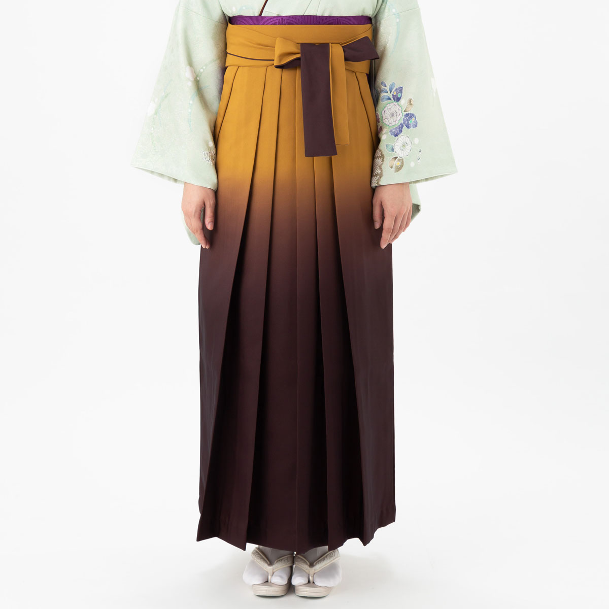  金茶×こげ茶 レンタル 袴単品 P219-S