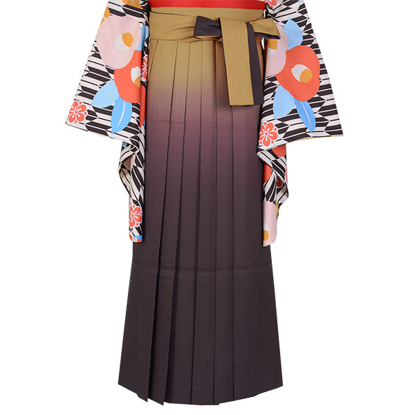  金茶×滅紫 ぼかし レンタル 袴単品 P176-L