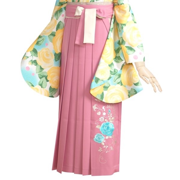  ピンク×薔薇 刺繍 ブランド袴 (G272G274)★ レンタル 袴単品 P076-L