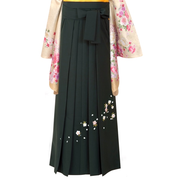  緑×刺繍 レンタル 袴単品 P006-3L