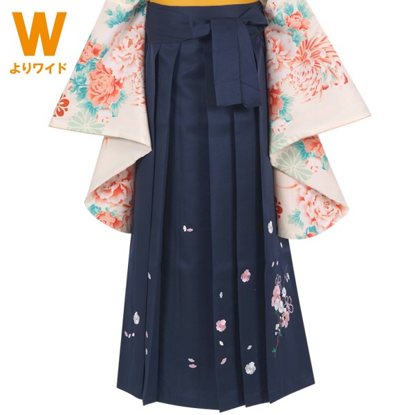 ワイドサイズ 紺×刺繍(W17) レンタル 袴単品 P153-LW