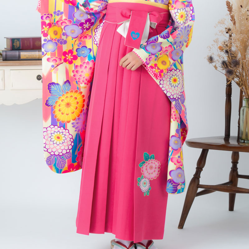  ピンク×菊 レンタル 袴単品 P201-M
