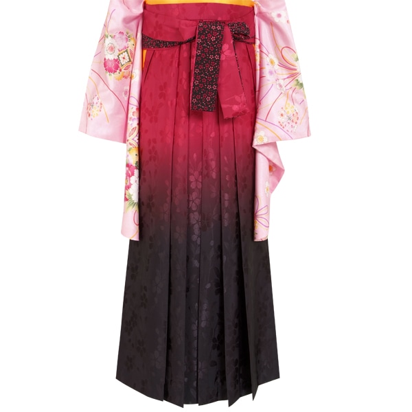  赤×ぼかし(定) レンタル 袴単品 P080-3L