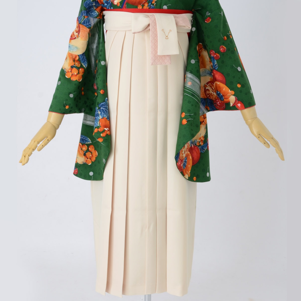  アイボリー×ピンクレース レンタル 袴単品 P193-L