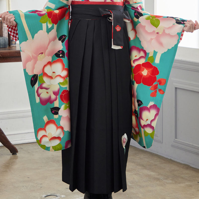  黒×梅 レンタル 袴単品 P197-S