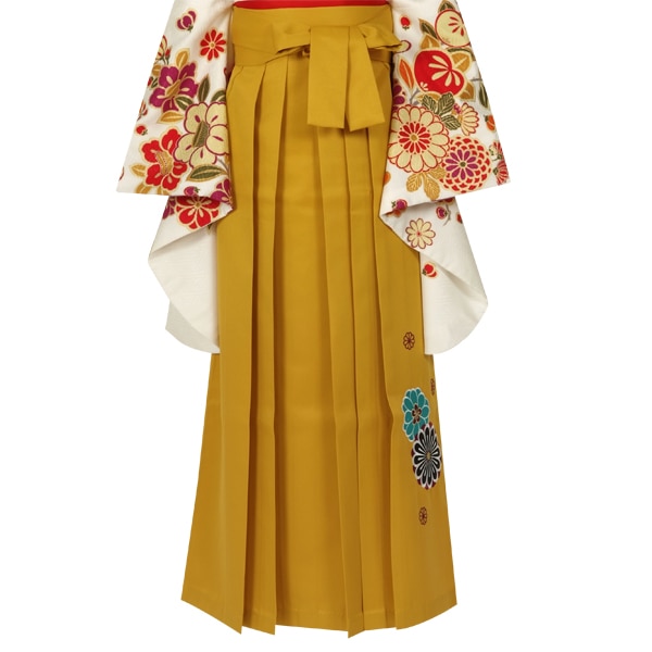  金茶×菊　刺繍 レンタル 袴単品 P133-L