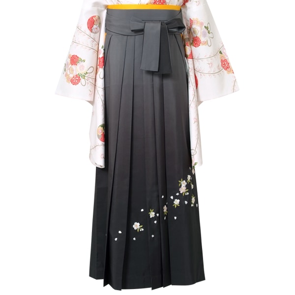  黒×ぼかし刺繍(定) レンタル 袴単品 P004-M