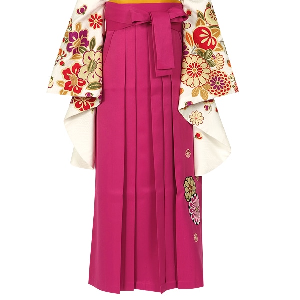  ラズベリーピンク×菊 刺繍 レンタル 袴単品 P132-S