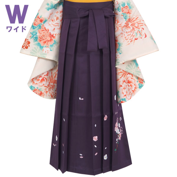  ワイドサイズ 紫×刺繍(W15) レンタル 袴単品 P149-LW