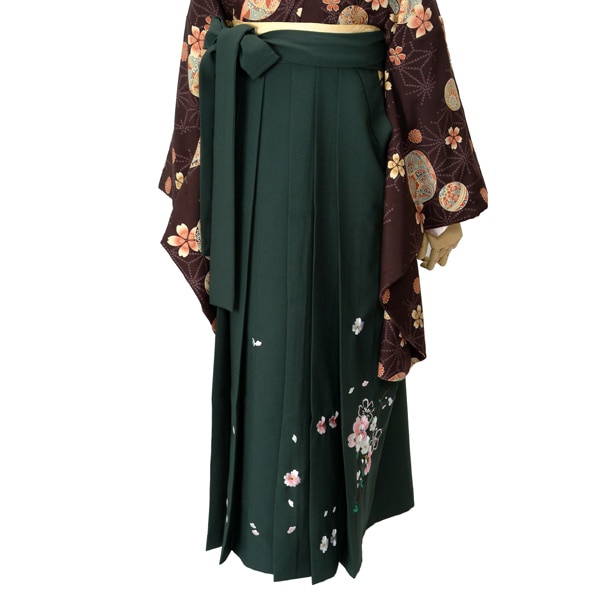  緑×刺繍 レンタル 袴単品 P027-LL