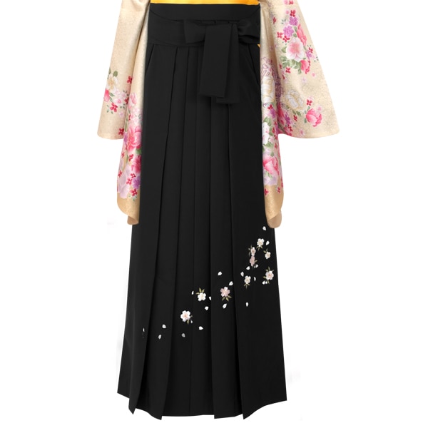  黒×刺繍(定) レンタル 袴単品 P002-3L