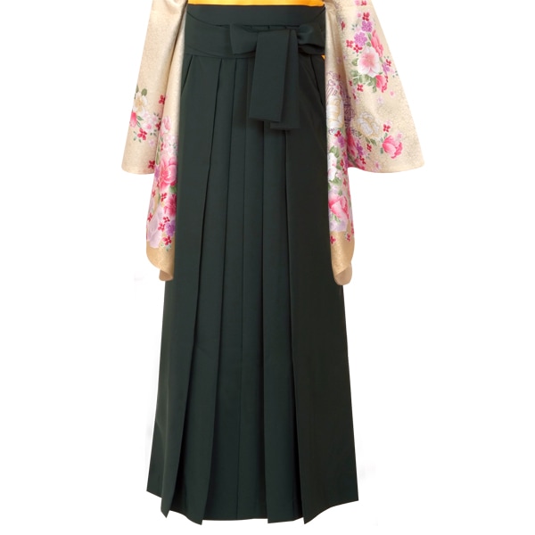  緑×無地 レンタル 袴単品 P005-S