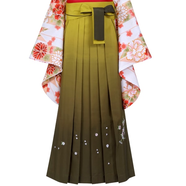  金茶×刺繍 レンタル 袴単品 P101-S