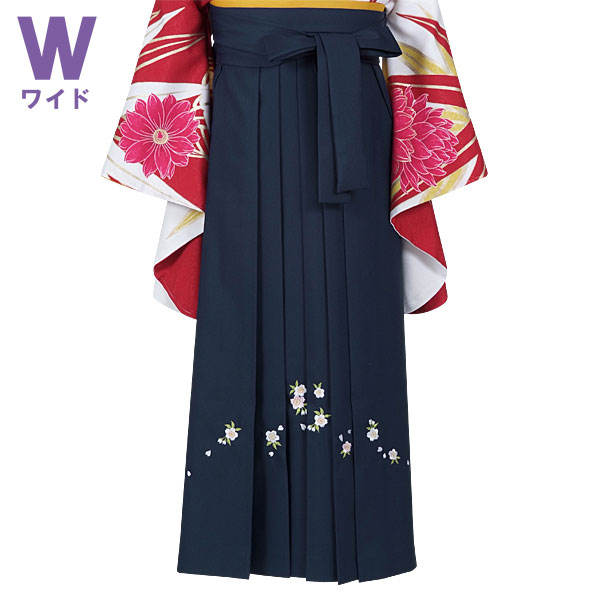  ワイドサイズ 紺×刺繍(W15) レンタル 袴単品 P120-LW
