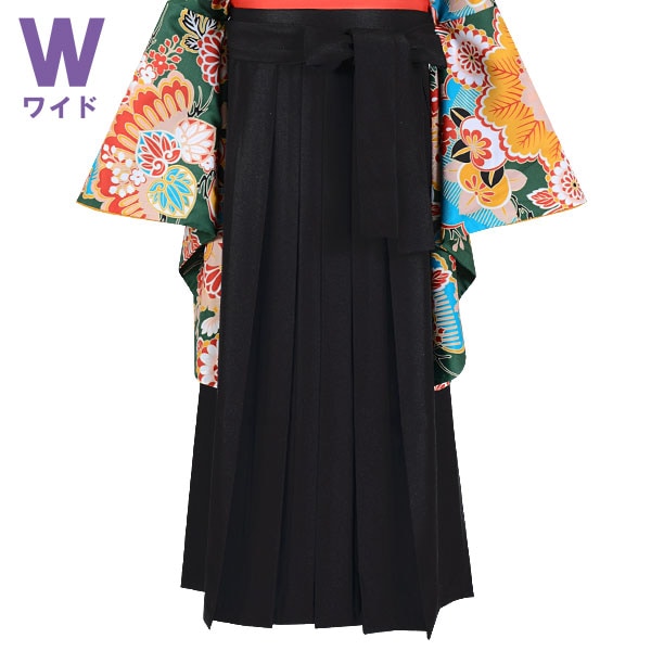  ワイドサイズ 黒×無地(W15) レンタル 袴単品 P177-LW