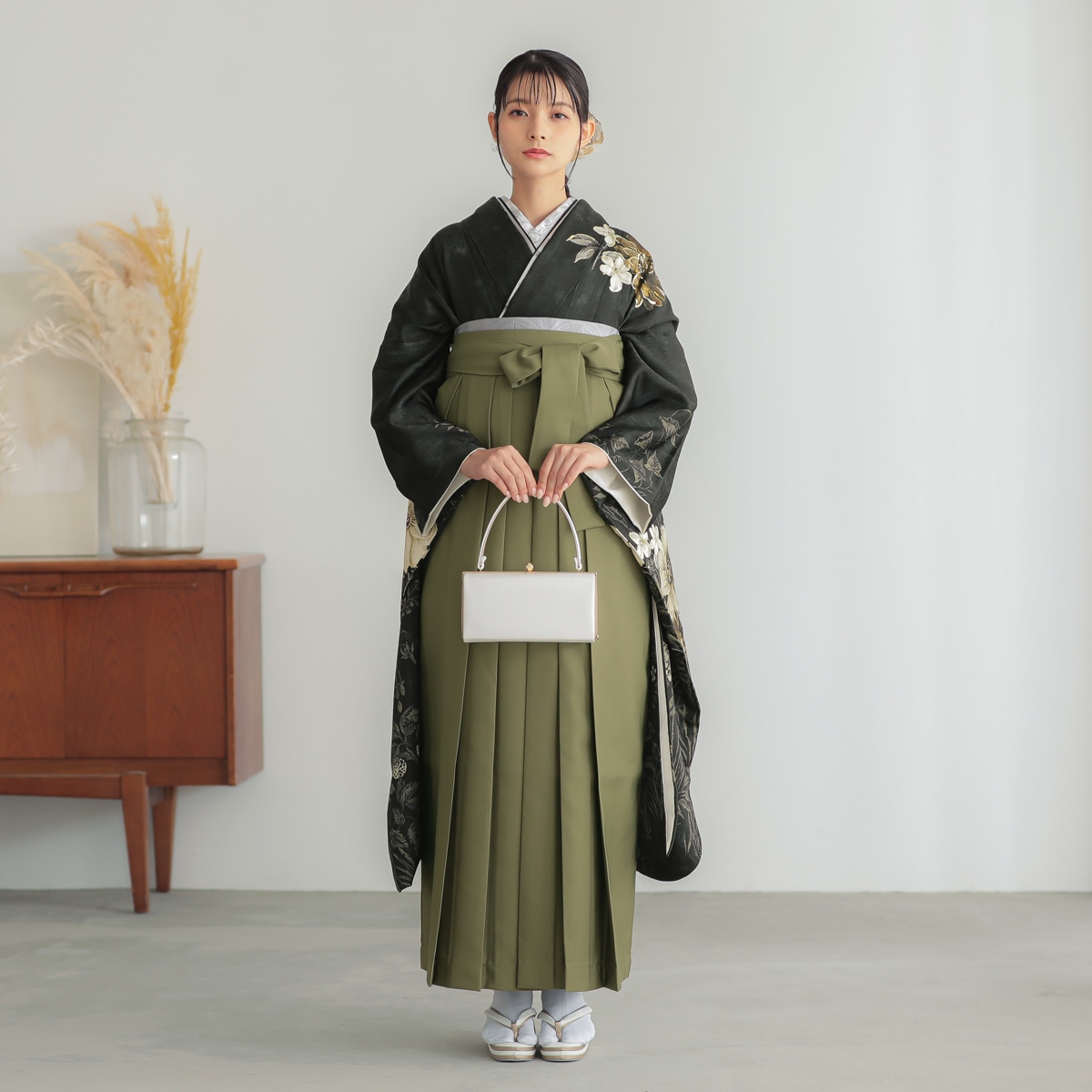 JILL STUART 黒　モッコウバラ レンタル 振袖袴 R2204