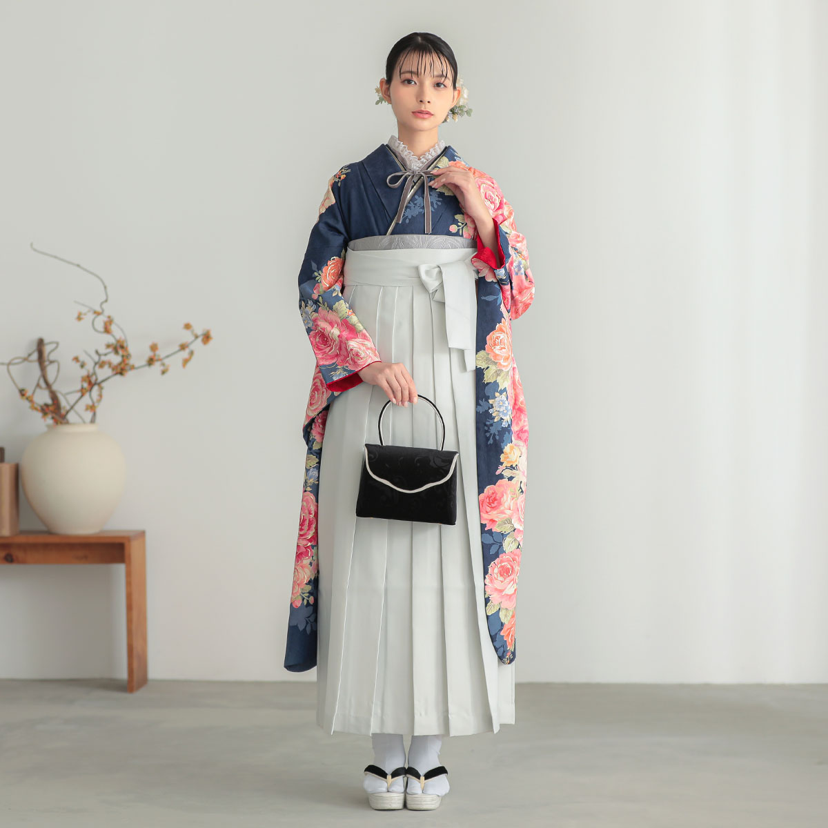 LIZ LISA 【SALE】 紺　薔薇尽くし レンタル 振袖袴 R2151