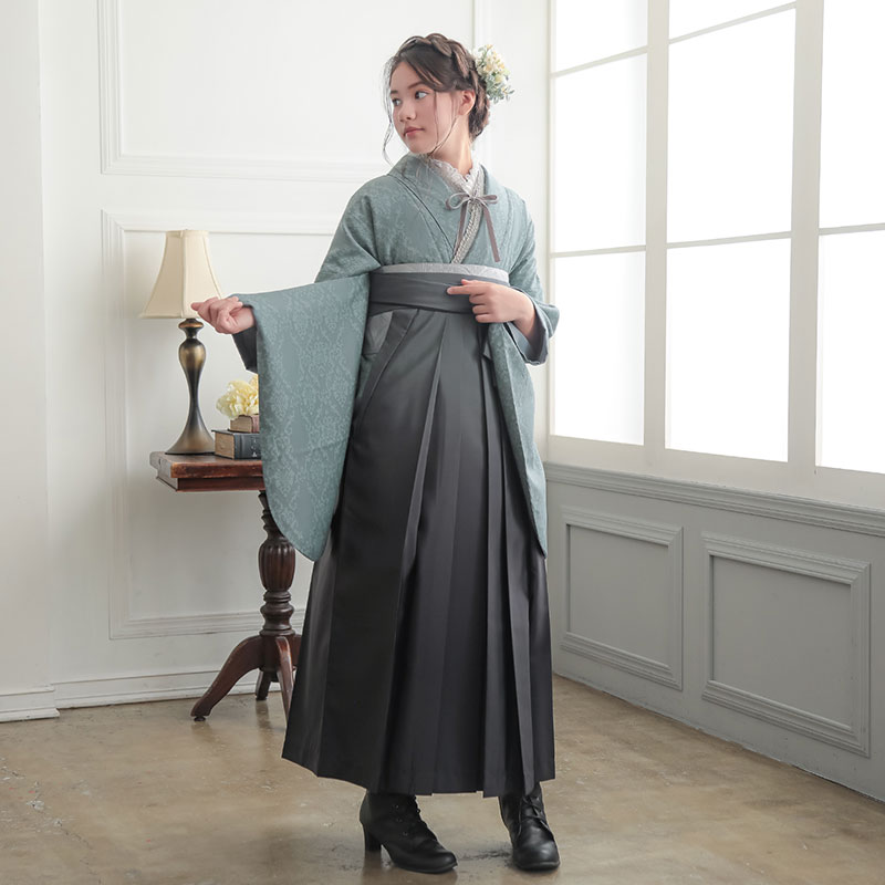  【SALE】 ブルーグレー　アラベスク レンタル 大学生袴 G960