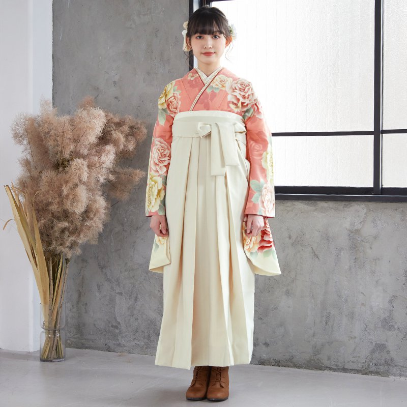  ピンク 乙女な薔薇と蝶 レンタル 大学生袴 G819