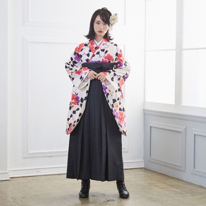  【SALE】 サーモンピンク　椿尽くし G794 レンタル 大学生袴 G792