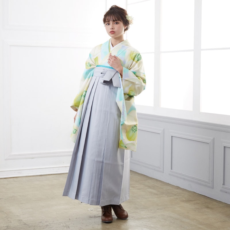  【SALE】 クリーム　大輪椿 G774 レンタル 大学生袴 G762