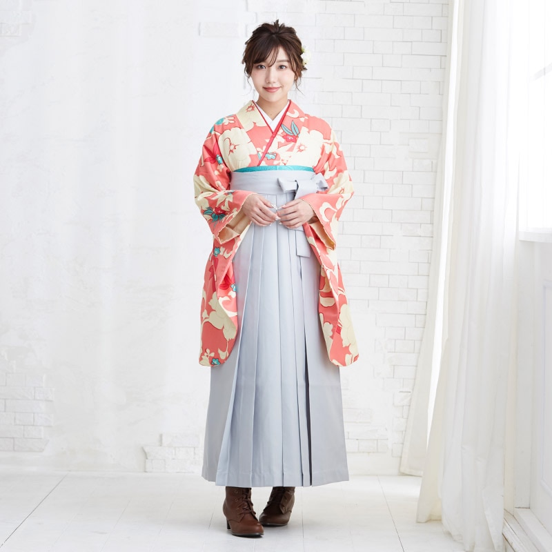  【SALE】 ピンク　花更紗 レンタル 大学生袴 G704