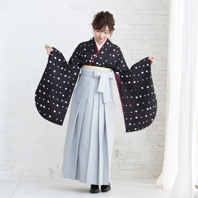  【SALE】 黒　金平糖 G667W レンタル 大学生袴 G661