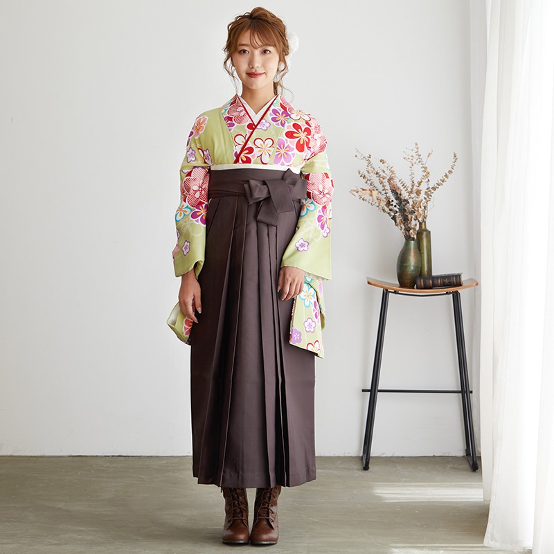  【SALE】 緑　疋田梅 レンタル 大学生袴 G660