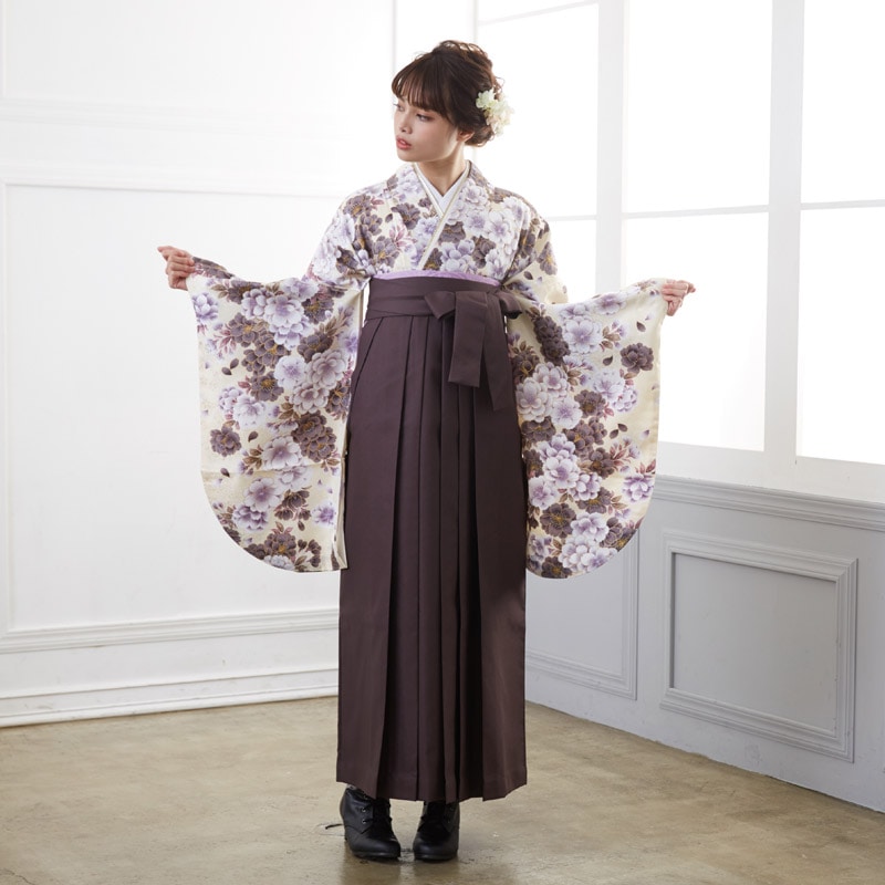  【SALE】 クリーム　淡墨桜 A094 レンタル 大学生袴 G519