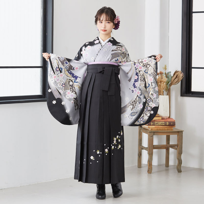  グレー　熨斗目 レンタル 大学生袴 G406