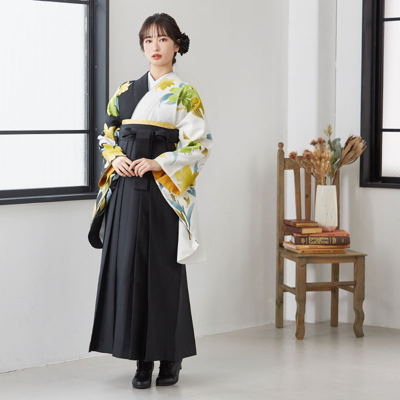 Lako Kula 白黒　百合 レンタル 大学生袴 G261