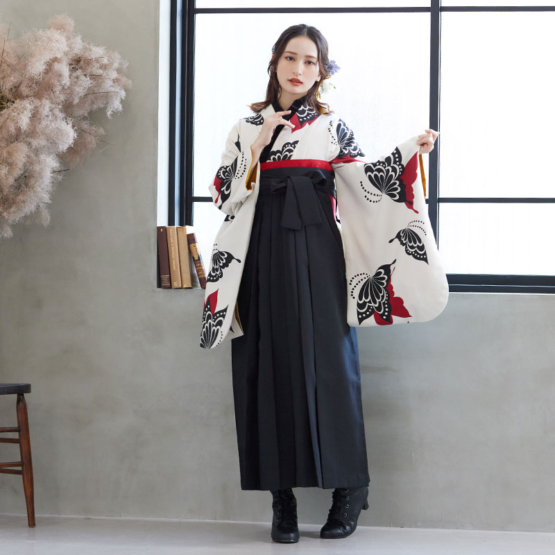 和風館 【SALE】 白　蝶々 レンタル 大学生袴 G235