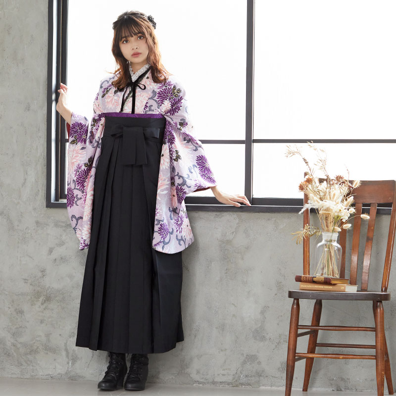 ニコル 【SALE】 紫　菊と唐草 レンタル 大学生袴 G233