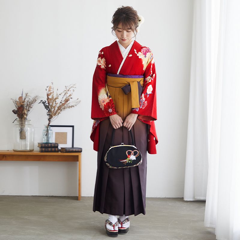 ハナエ･モリ 【SALE】 赤　丸ぼかし レンタル 大学生袴 G089