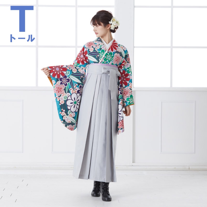  【SALE】 青緑　梅・菊・笹・桜 G769  G801 【トールサイズ】 レンタル 大学生袴 G781