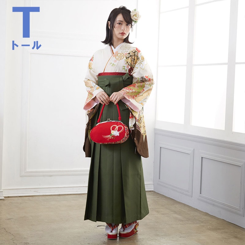  【SALE】 アイボリー　梅菊笹桜宝尽くし G756 【トールサイズ】 レンタル 大学生袴 G797