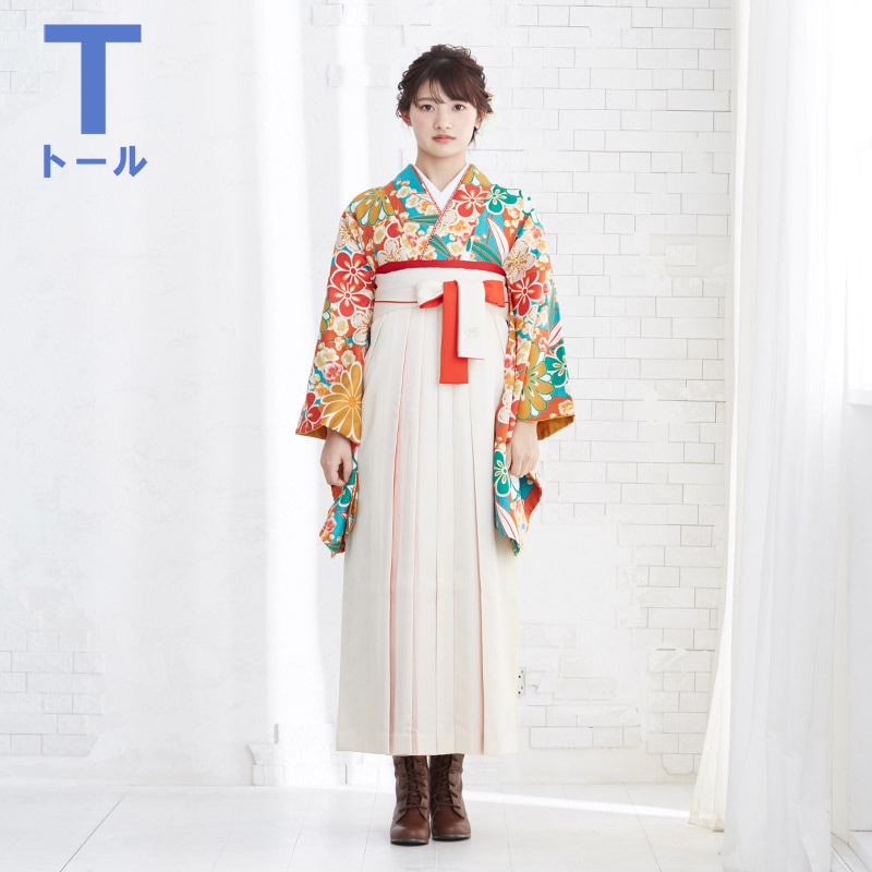  【SALE】 橙色　梅・菊・笹・桜 G770  G802 【トールサイズ】 レンタル 大学生袴 G782