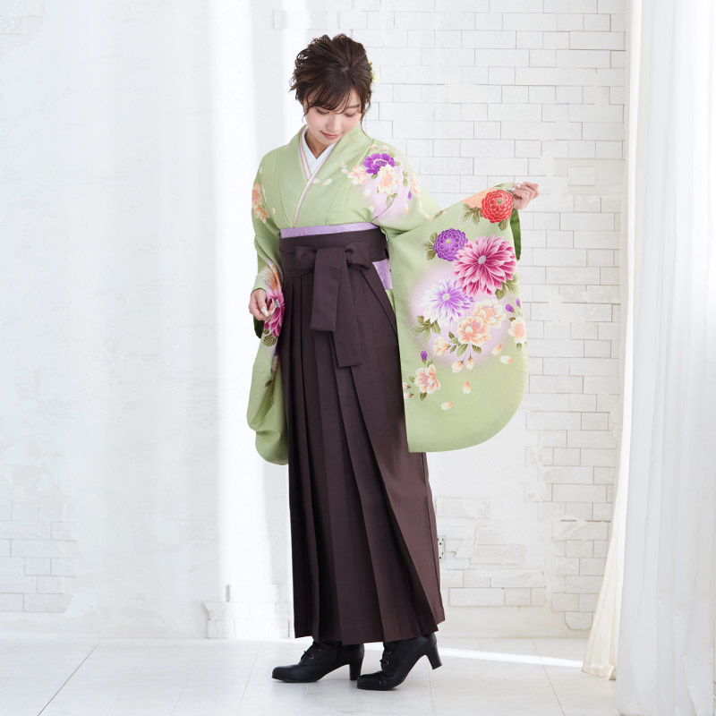 ハナエ･モリ 【訳あり】薄緑　丸ぼかし G088 レンタル 大学生袴 G1025