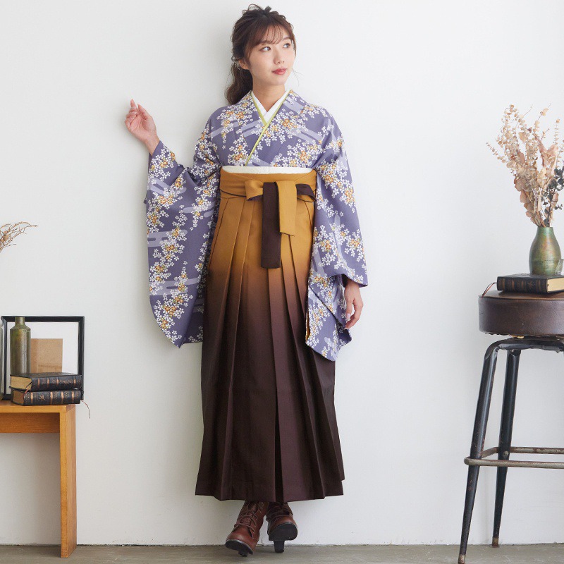  【SALE】 紫　かすみ桜 宅 Web限定商品 レンタル 大学生袴 G040