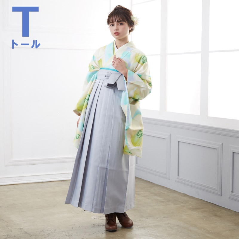  クリーム　大輪椿 G762 【トールサイズ】 レンタル 大学生袴 G774