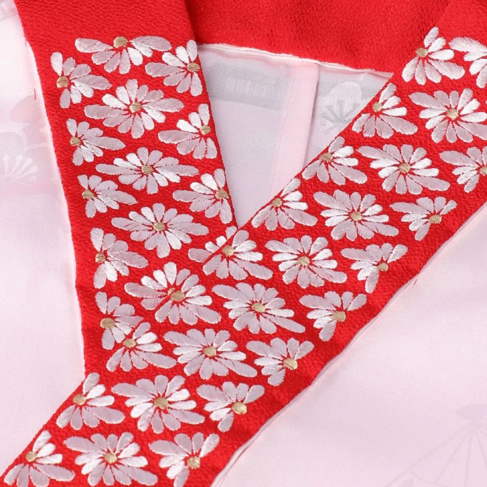  赤 菊菱 販売 半衿 hanbai-101