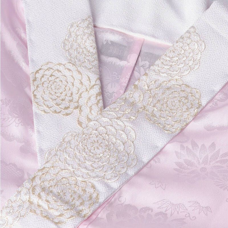  菊 刺繍 グレードアップ 半衿 rental124