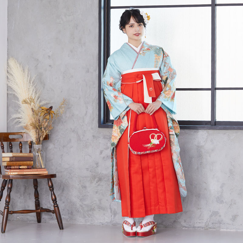  【SALE】 職人の匠技 特選 汕頭刺繍 御所車に四季花  絹 レンタル 振袖袴 R1430