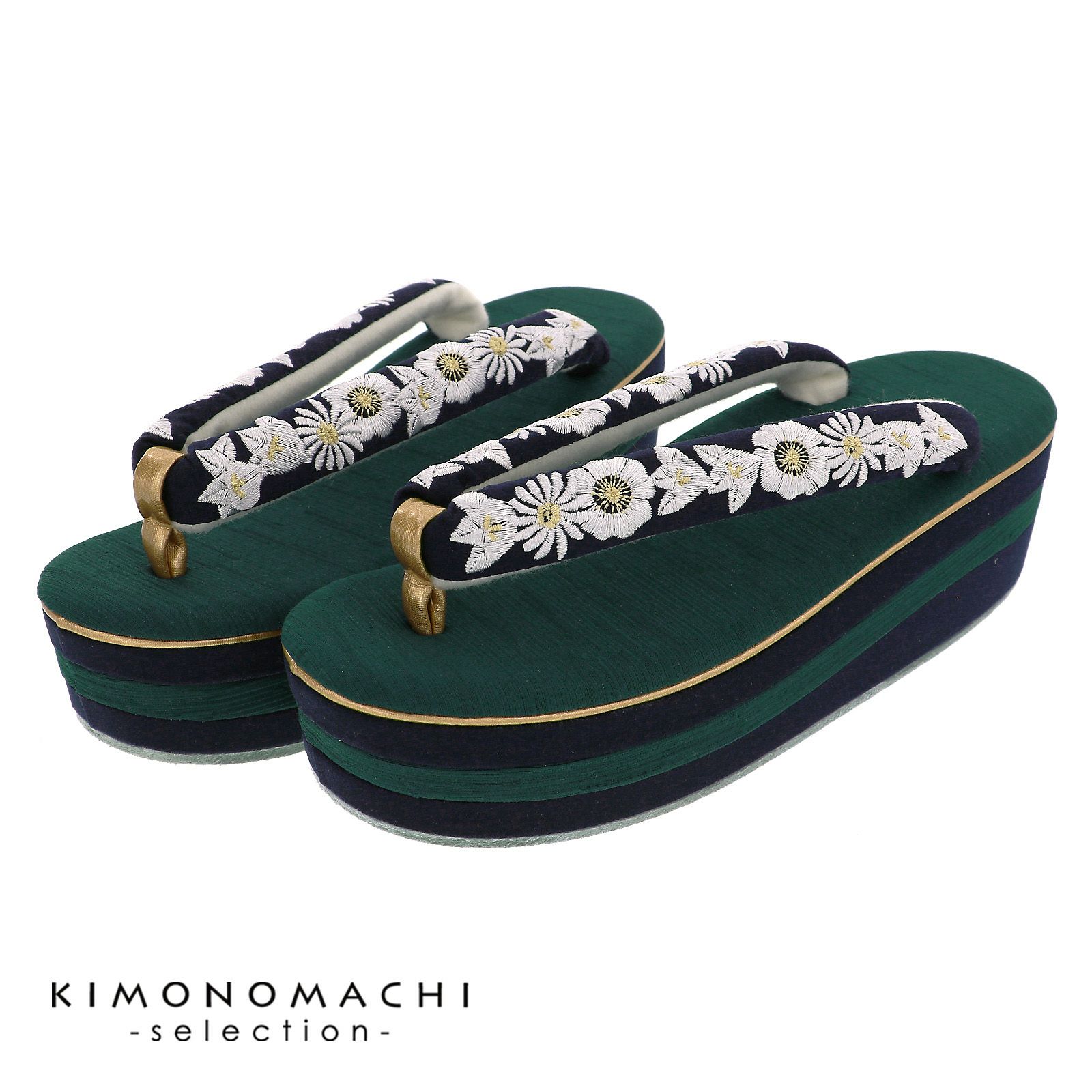 草履 橘菊刺繍 ネイビー （Fサイズ M～Lサイズ相当） 販売 草履バッグ 053613