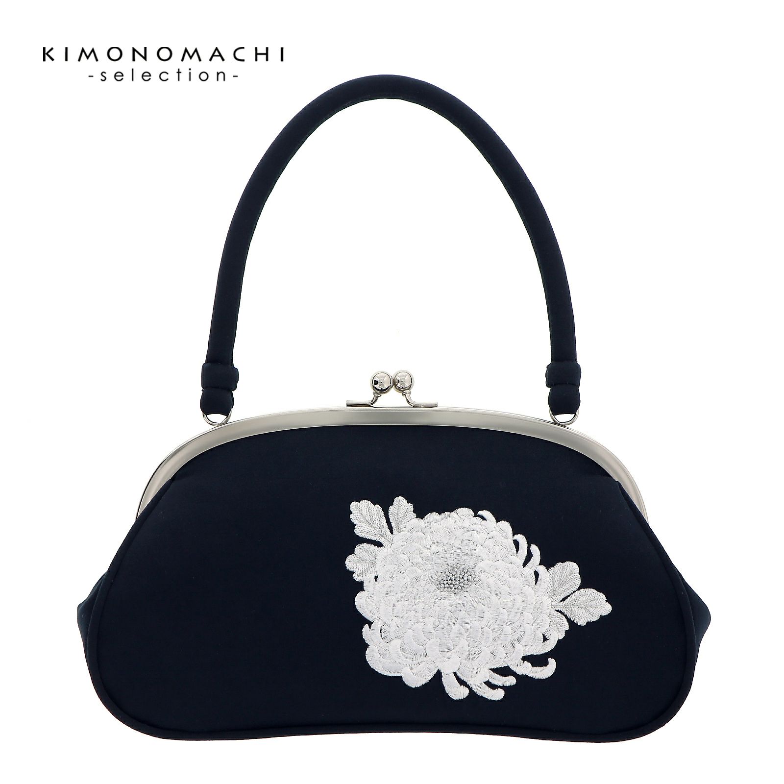 バッグ 菊刺繍 ダークネイビー 販売 草履バッグ 053616