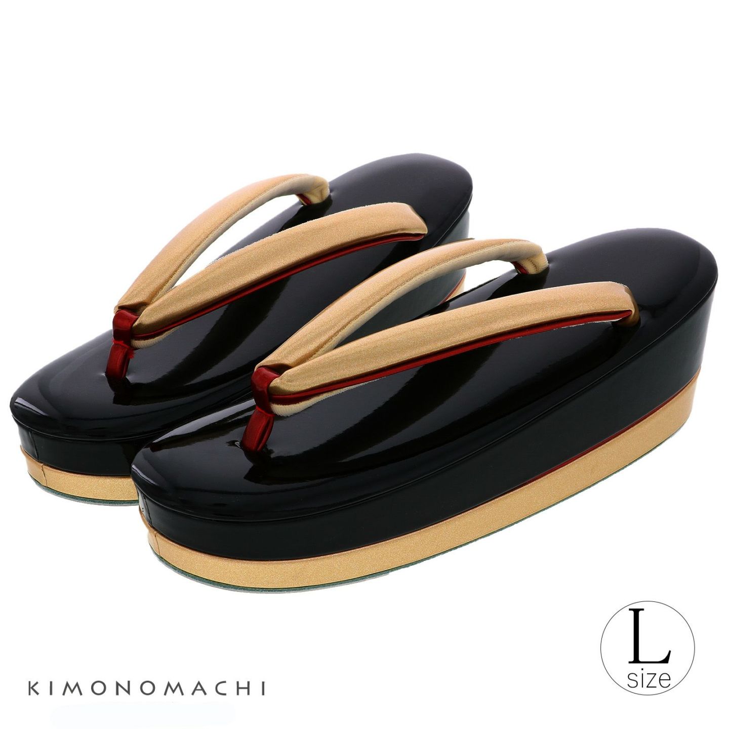 草履 単品「ゴールド×レッド」Lサイズ 日本製 販売 草履 053221