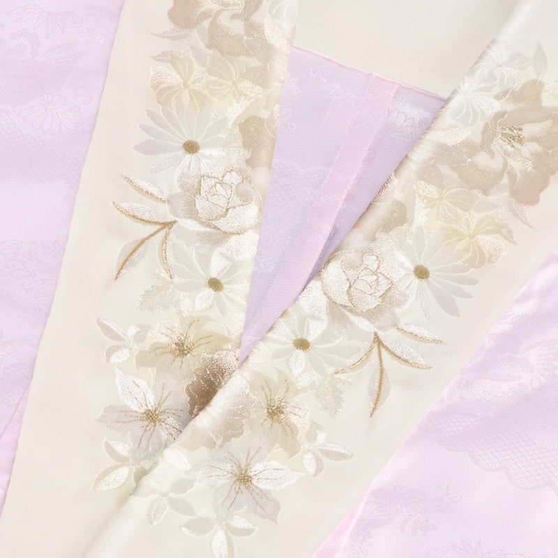  ホワイト金刺繍 ローズ刺繍 販売 半衿 hanbai-236