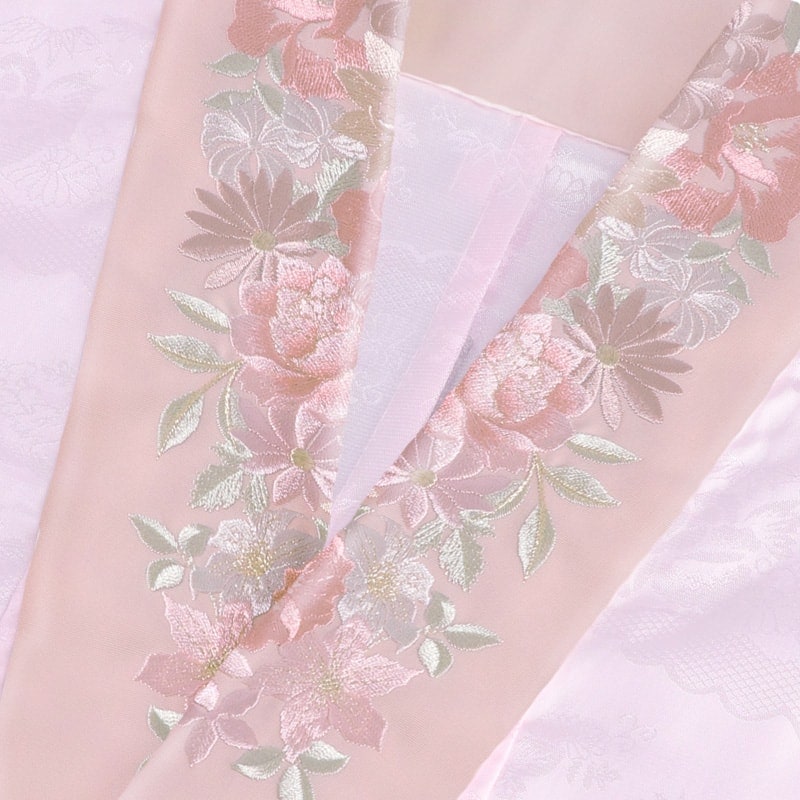  ピンク ローズ刺繍 販売 半衿 hanbai-238