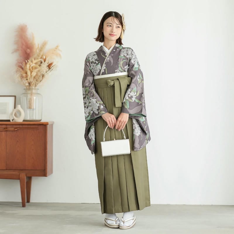  葡萄鼠　銀木犀 レンタル 大学生袴 G1050