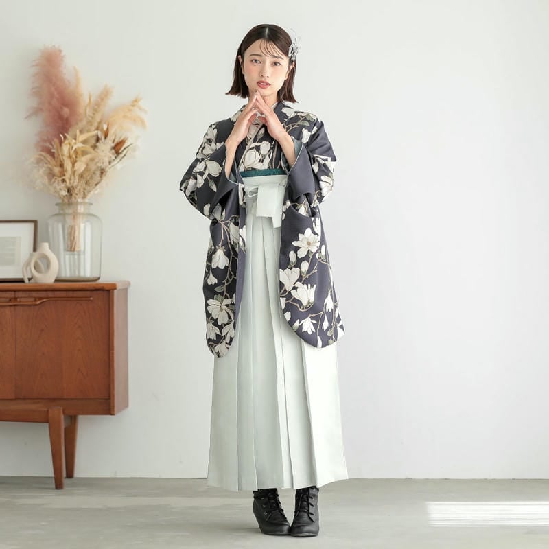  グレー　木蓮 A389 レンタル 大学生袴 G1057